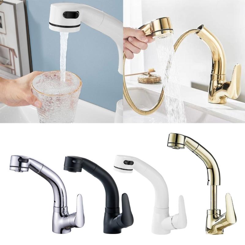 Bathroom Pull Out Faucet Lift Up And Down Basin Faucet Rotatable Mixer Tap Stretchable Lavatory Sink Mixer Faucet