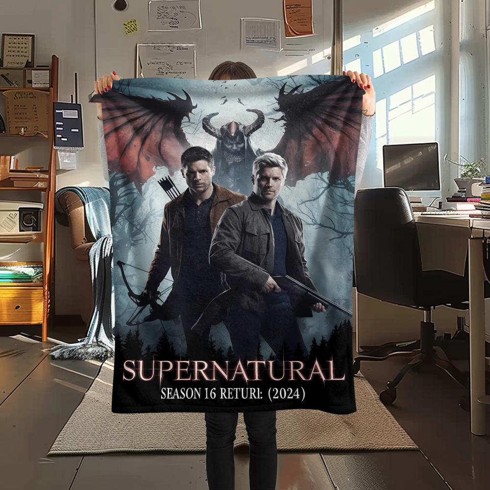 Supernatural Brothers Print Flannel Blanket,High Quality Comfortable for All Seasons,Home Decor,Warmth and Comfort,Perfect for Christmas Gifts