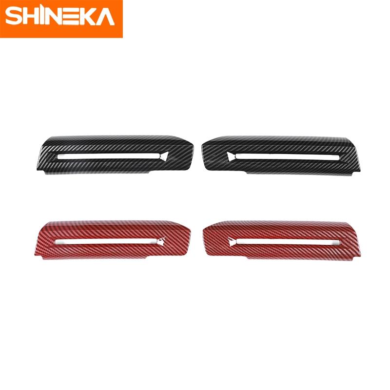 SHINEKA Auto Carbon Fiber Interiér Dveře Dekorace loketní opěrky Krycí samolepky pro Ford Mustang 2015 2016 2017 2018 Auto