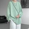 2025 Spring Autumn Men Oversized T-Shirt Man Long Sleeves Pure Color Tshirt Male Bottoming Shirt Man Basic Tops Tees