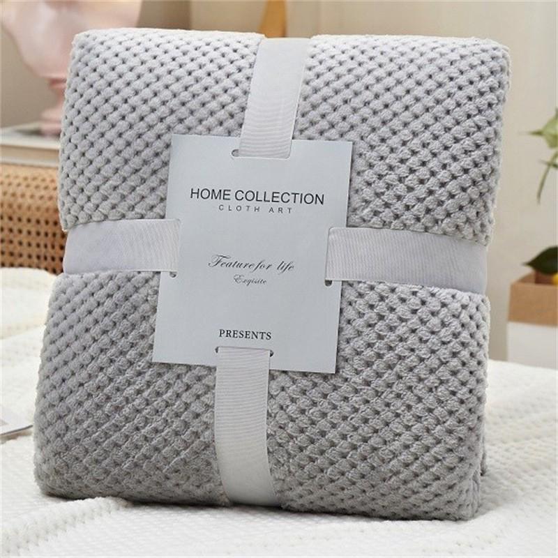 Pineapple Plaid Winter Flannel Blanket - Thick Coral Fleece Throw for Office, Air Conditioning, and Plush Nap Comfort