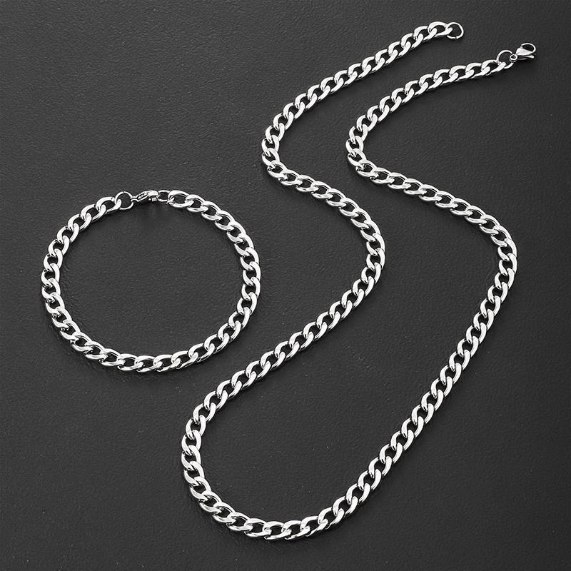 55 60cm Wide Stainless Steel Chain Cuban Link Chains Chokers Necklace For Mens Jewelry Silver Plated Solid Metal Fashion Jewelry