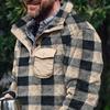 Men Sweatshirt Plaid Thicken Pullover Loose Winter Sweatshirt for Daily Wear