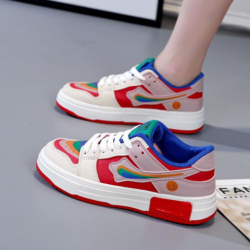 Tênis Arco-Íris Primavera e Outono Sapatos Casuais de Skate Sapatos para Namorada Natal Ano YH