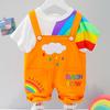 Boys' Summer Suit and Air  Children's Clothing Summer Baby One Year Old Children's Clothing Boys' Summer Short Sleeve Suit
