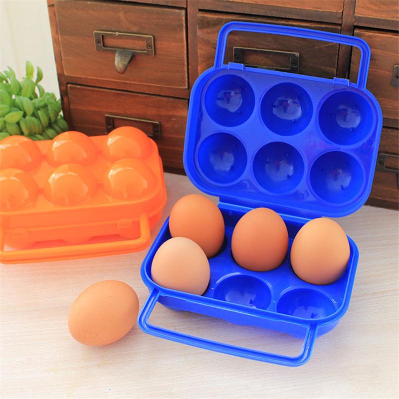 Portable 2//6//12 Egg Plastic Container Holder Folding Handle Case Egg Storage Box
