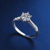 Imitation One-Carat Six-Claw Ring Female Classic Marriage Proposal Diamond Ring For Girlfriend