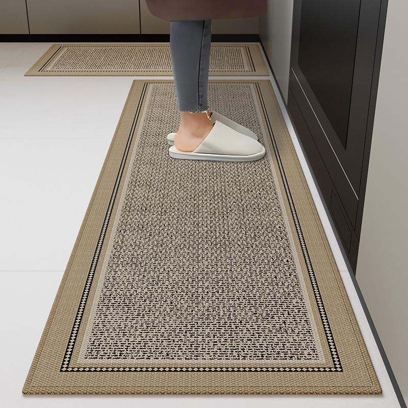 

Kitchen Carpet Non-slip Wear-resistant Waterproof Floor Mat Gray Minimalist Pattern Rug Long Size Home Decoration Foot Mats 1pc 50x80cm
