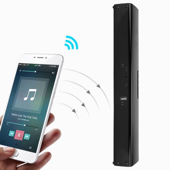 BS-28A Tragbarer Bluetooth-kompatibler Stereo-Lautsprecher UKW-Radio TF-Karte Heimkino-Soundbar