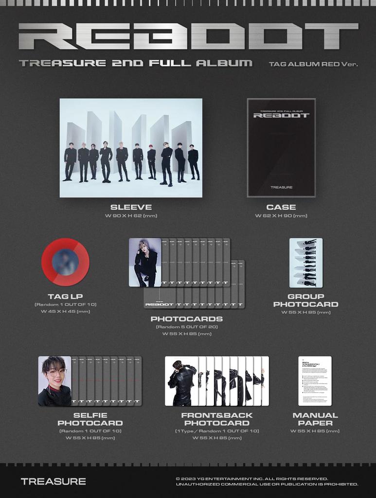 TREASURE 2ND FULL ALBUM YG TAG ALBUM [REBOOT] (Korean Edition)
