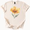Yellow Wildflower Graphic Tee Shirt Hand Drawn Floral Art Nature Inspired Botanical Flower Shirt Aesthetic Boho Garden Gift