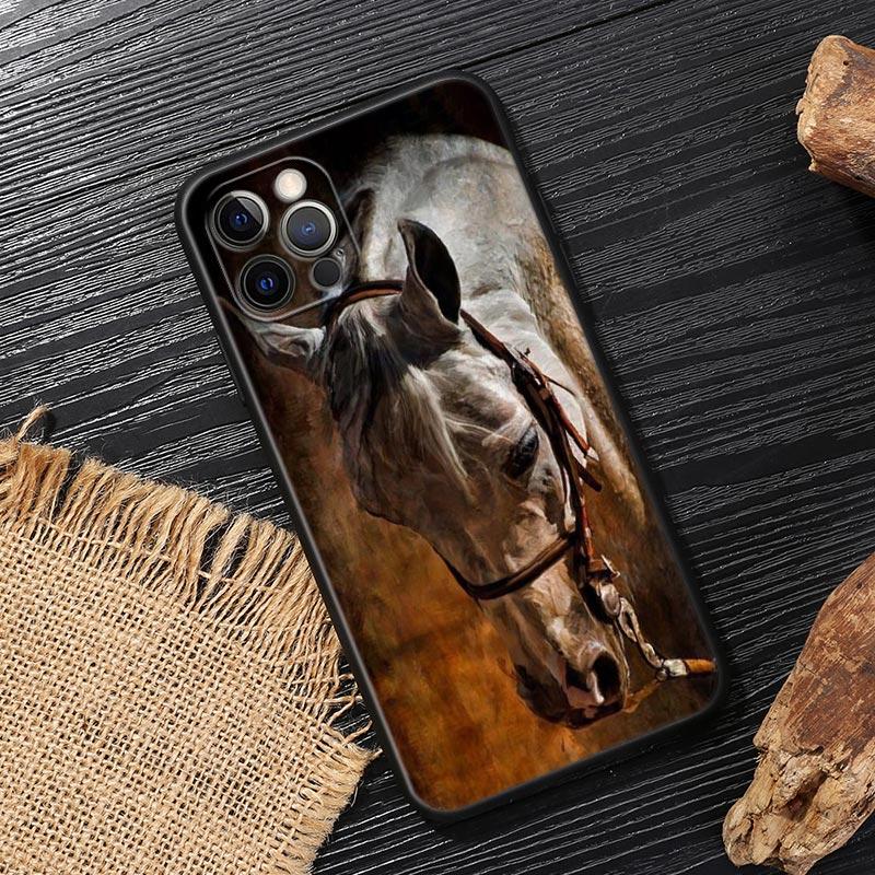 Galloping Horse Animal Funda For Iphone 14 Case For iPhone 15 11 12 13 Mini 14 Pro Max XS X 7 8 Plus 15 Cases Soft Cover Horses