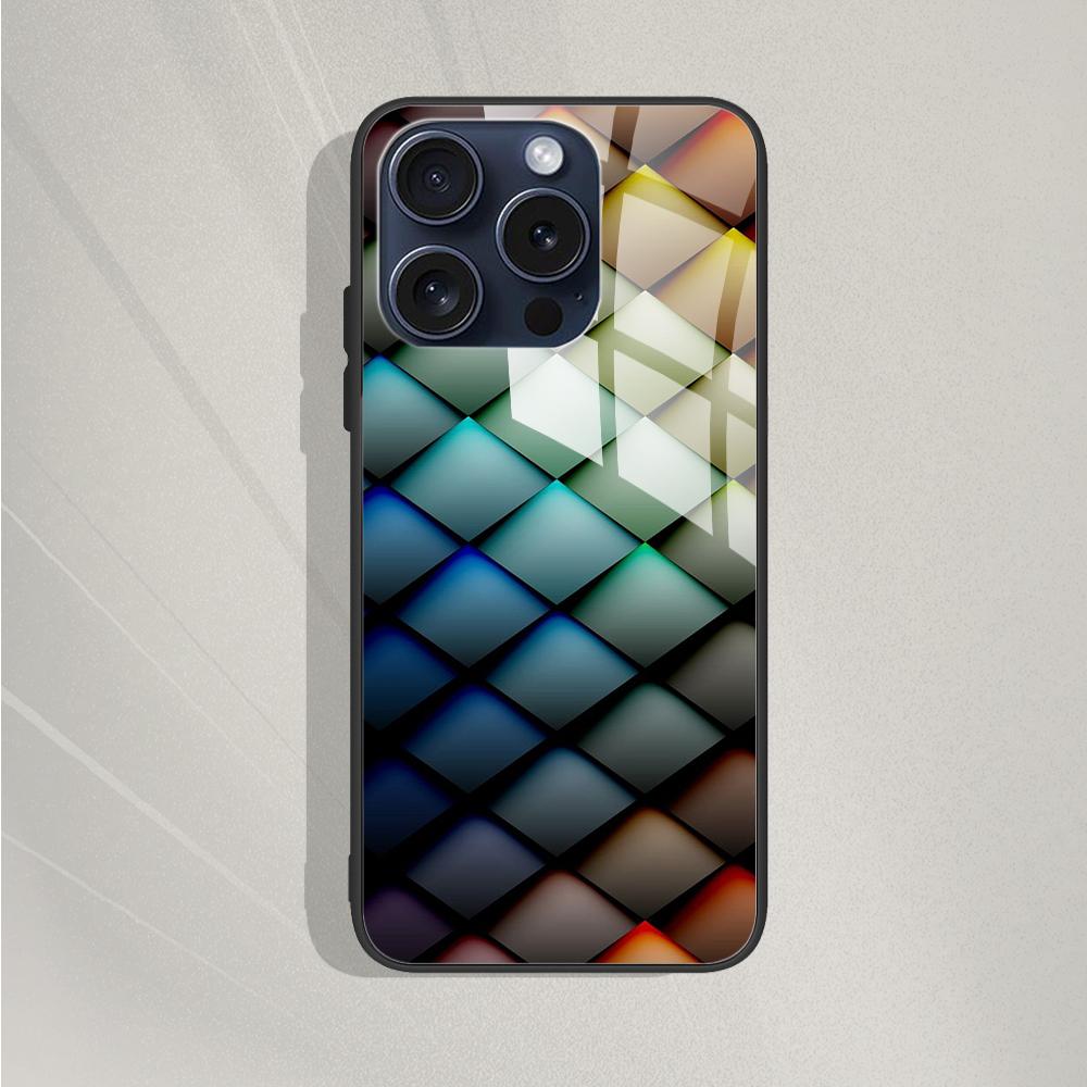 Tempered Glass Case for iPhone 15 15Pro Max Plus Back Cover Hard Bumper Protective Fundas for iPhone 14 Pro 14 Plus 14Pro Max