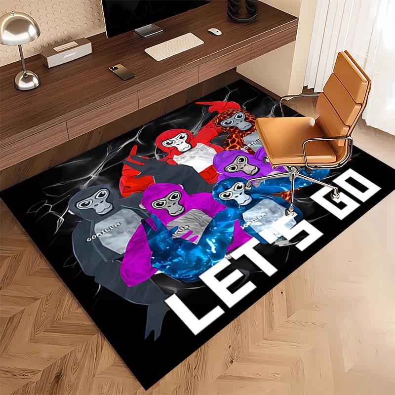 1pc Gorilla Tag Print Area Rug - Soft, Washable Non-Slip Indoor Mat, Living Room, Home Office Decorative Rug,Office Decorative
