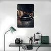 Black Matt Car On Street Poster Customized Wall Art Vintage Metal Signs Retro Tin Plaque for Man Cave Home Decor Living Room