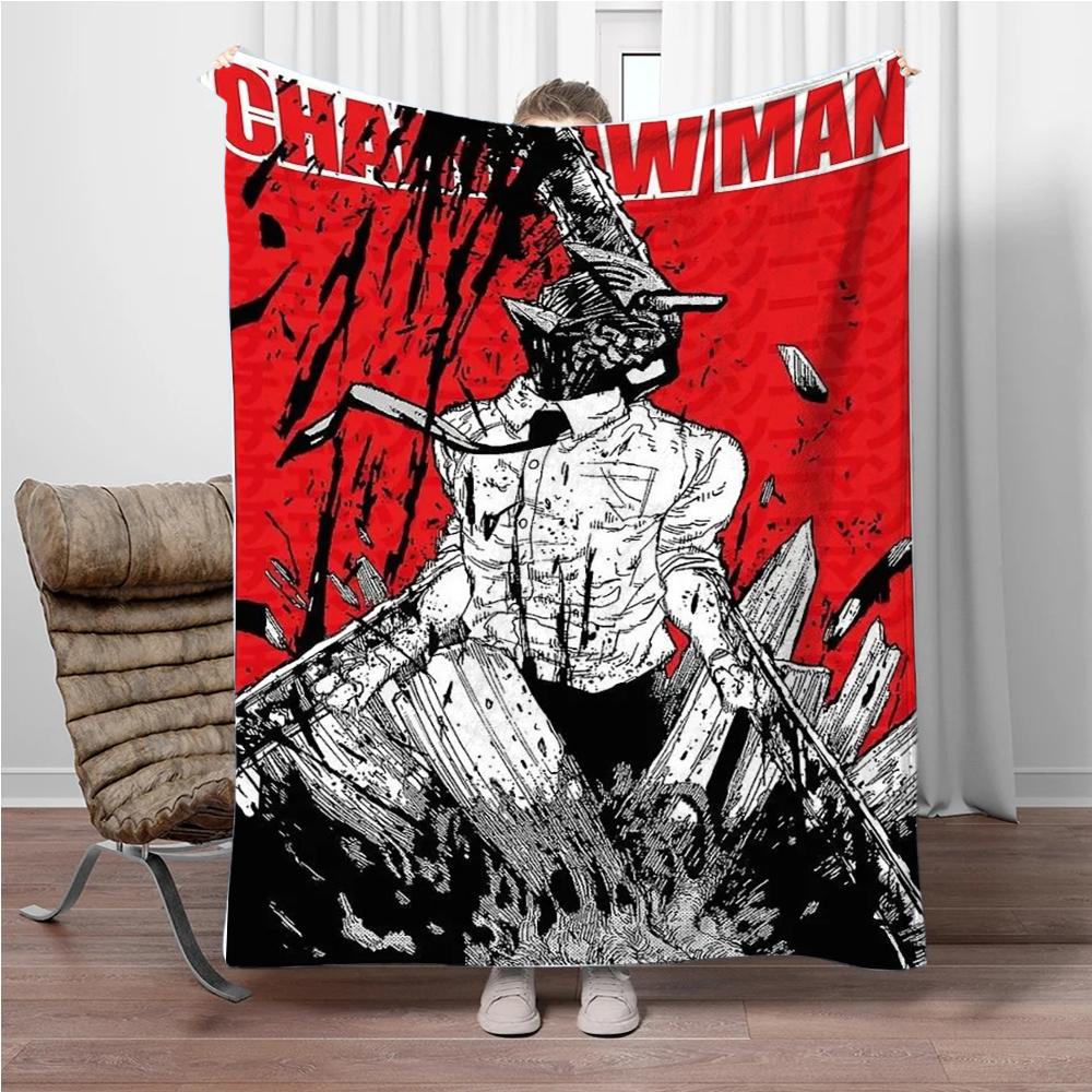 Japanese Anime Manga Denji Chainsaw-Man Children Warm Soft Blankets for Sofa Bed Cover Blanket Suitable for Birthday Souvenir