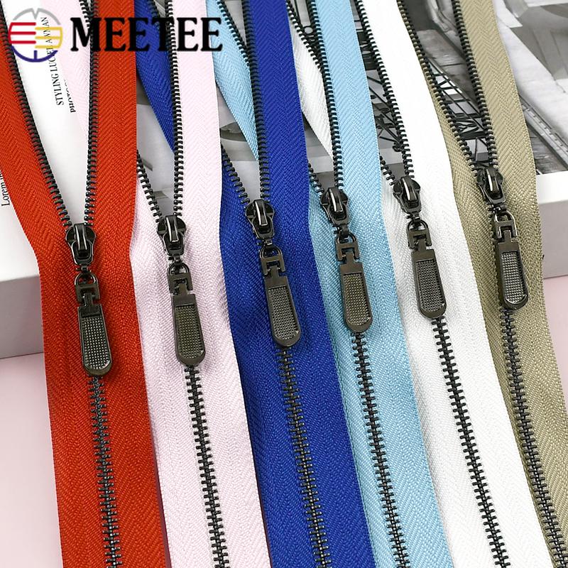 3Pcs Meetee 3# Metal Zippers 15-70cm Close/Open End Zips Bags Purse Clothes Decorative Zipper Repair DIY Sewing Accessories