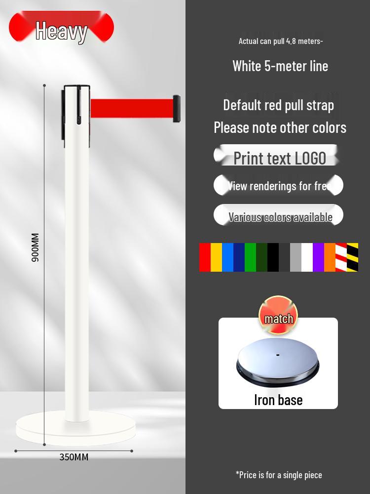Retractable Queue Barrier Post with Belt