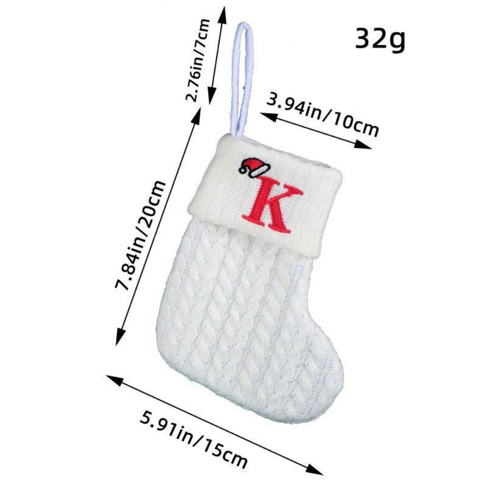 Embroidered Christmas Socks Alphabet Christmas Tree Pendant  Christmas Tree