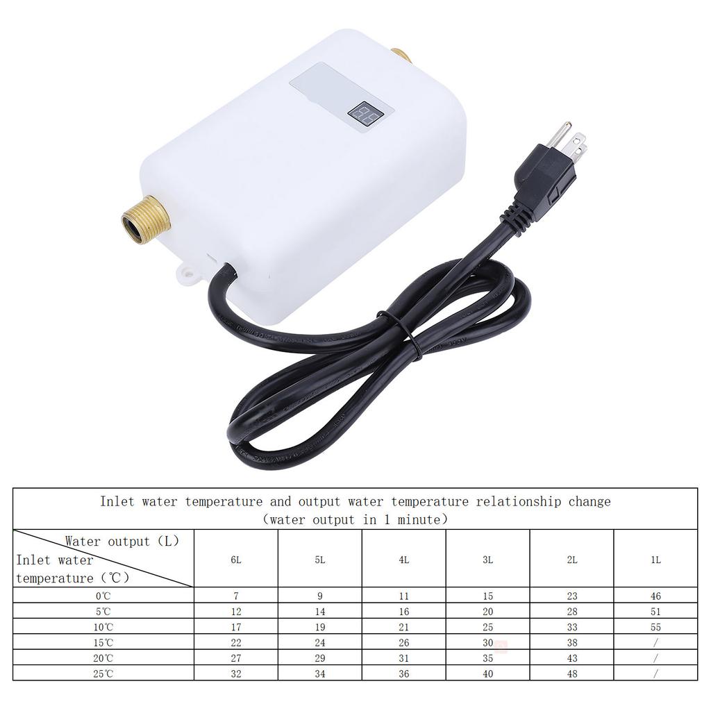 3000W/3800W Electric Tankless Instant Hot Water Heater Bathroom Kitchen Instant Water Heater Tankless Water Heater Water Heating