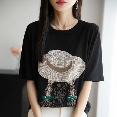 Dam kortärmad topp Sommar Ny Lös Kortärmad T-shirt