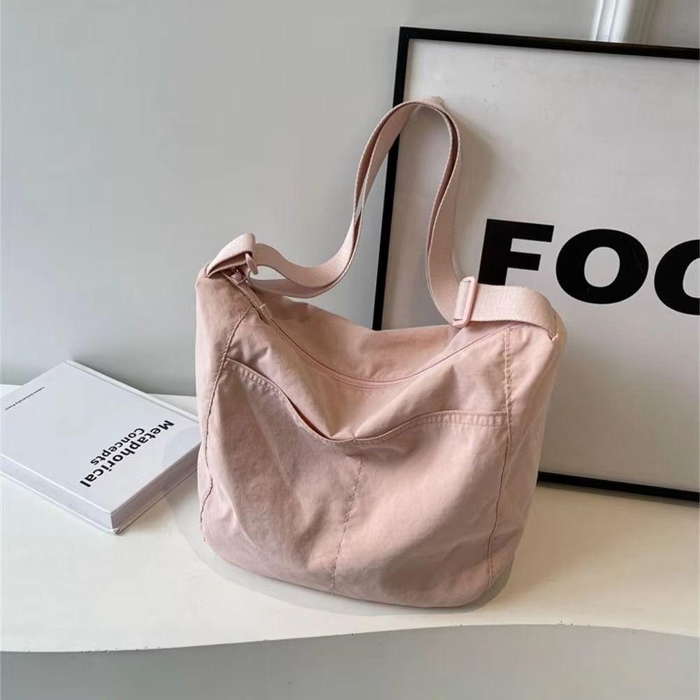 Simple Design Crossbody Bags Portable Nylon Bags Fashionable Solid Color Bags For Girls
