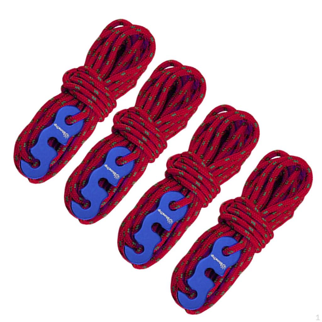 10 Corde Riflettenti Per Tenda Da Campeggio 4m X 4mm - Leggere, Resistenti, Arancioni Con Regolatori