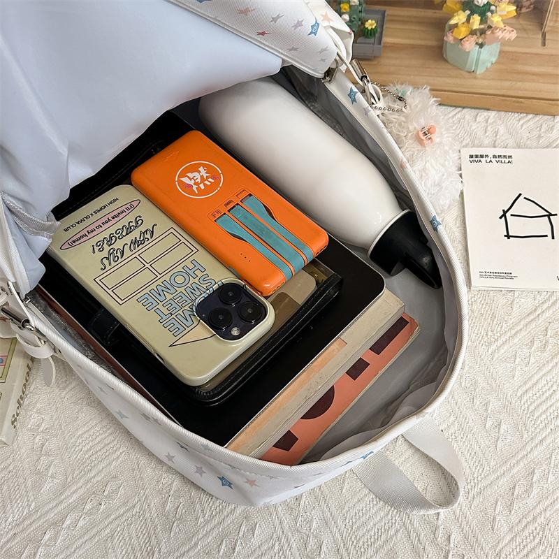 תרמיל נשים עם הדפס כוכבים, קיבולת גדולה, תיק בית ספר לתלמידים