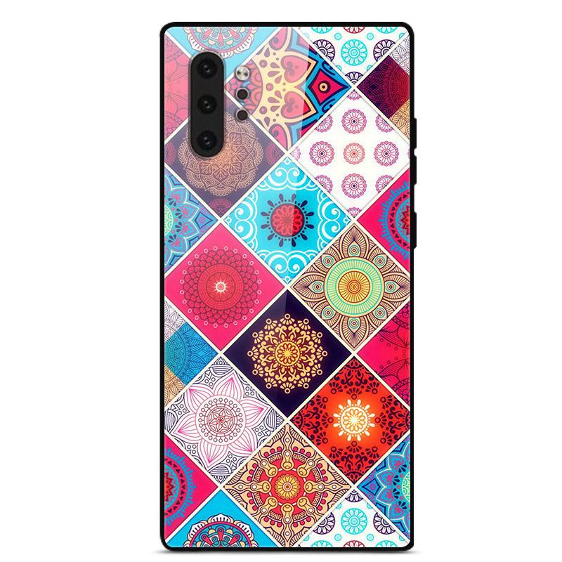 Phone Case For Samsung Galaxy Note 10 Plus Coque Tempered Glass Hard Back Cover For Samsung Note 10 Case Note10+ Funda Bumper