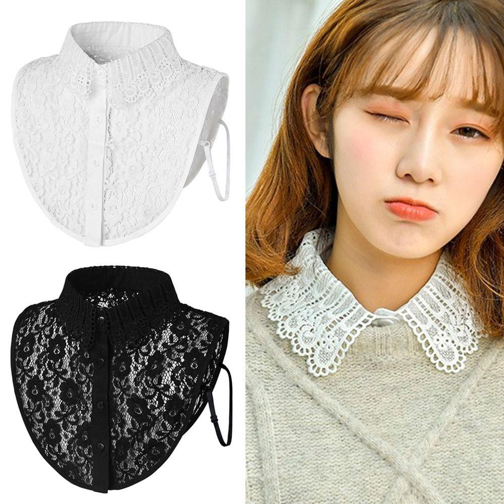 Clothes Accessory Detachable Fake Collar Lace White Black Neckline Half Shirt Women Girls