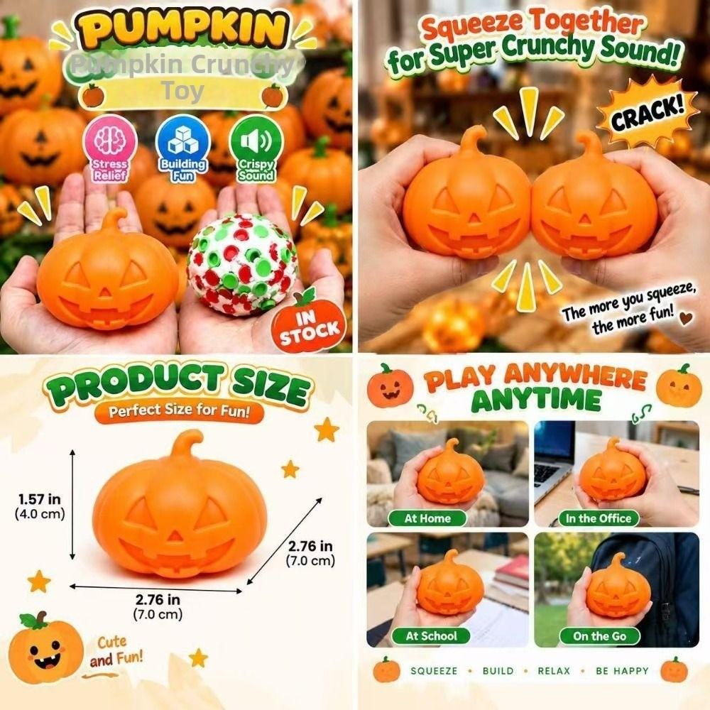 Anxiety Relief Pumpkin Squeeze Toy Crunchy Handmade Ball Office Desk Toy