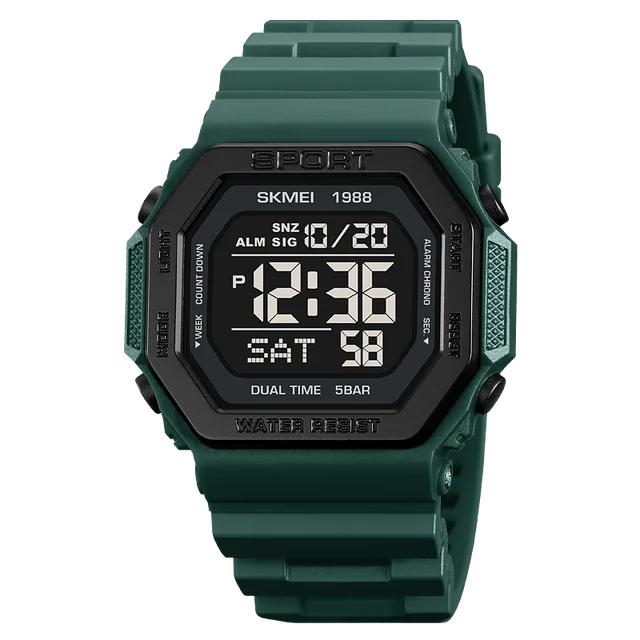 SKMEI 1988 Military Countdown Chrono Wristwatch for Men LED Display Digital Sport Watch Mens Waterproof Clock 1628 Reloj Hombre