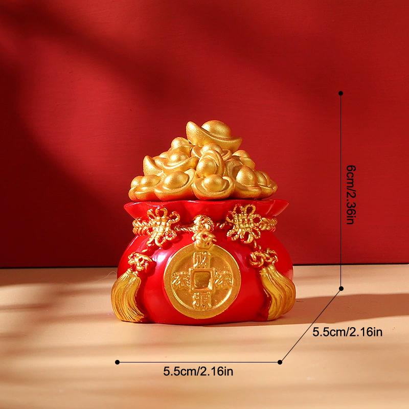 Harz Geldbörsen-Ornament Klassischer Chinesischer Stil Schreibtisch Auto Dekor Kleine Glückstasche Tischdekoration Reichtum Glücklich
