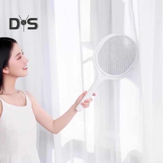 Rotating Head Electric Fly Swatter USB Rechargeable Adjustable 3500 Volt Indoor Outdoor Portable Handheld Standing Fly Zapper Racket
