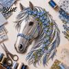 Creative Needlework Supplies Art Sewing Fabric DIY Patchwork Kit Floral Horse Flower Theme Kit