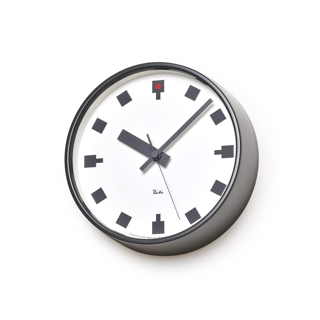 Lemnos Wall Clock Analog Hibiya Clock X Thickness 60mm Steel 204mm WR12-04