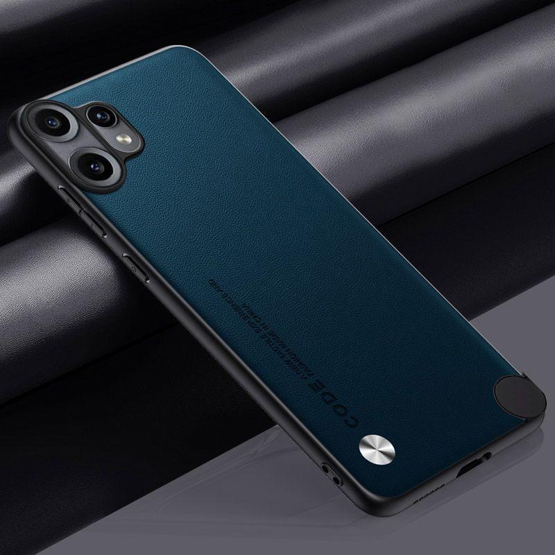 

Чехол из ПУ кожи для Nothing CMF Phone 2 Pro Задняя крышка Силиконовый Чехол для телефона с полной защитой камеры Для CMF Phone 1 2Pro Coque Nothing CMF Phone 1 темно-синий