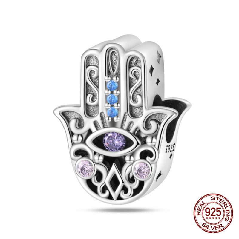 Original 100% Copper Blue Zircon Devil Eye Series Charms Fitoriginal Bracelet Diy Jewelry Making Women Gift