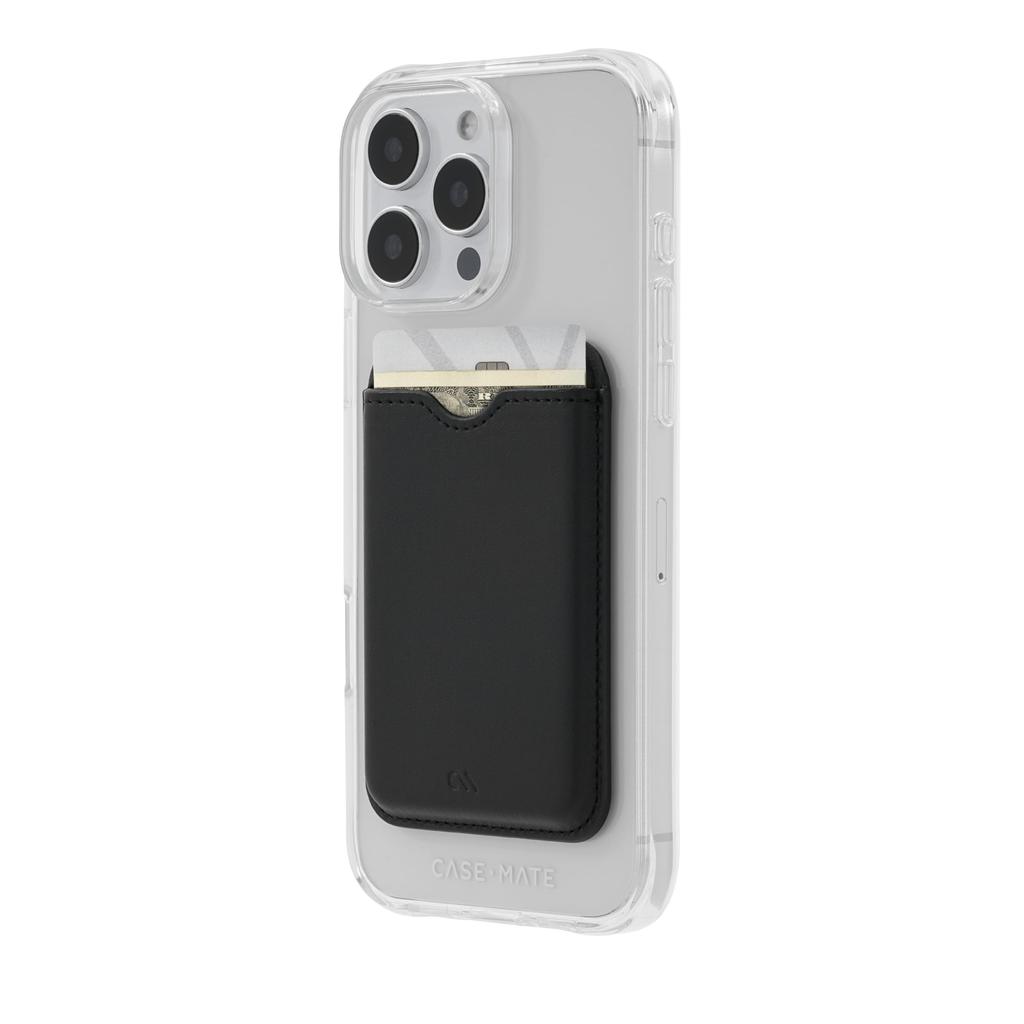 iPhone MagSafe Compatible Magnetic Wallet Card 3 Vegan Black Case-Mate Holder, Cards, Leather, (CM046312)