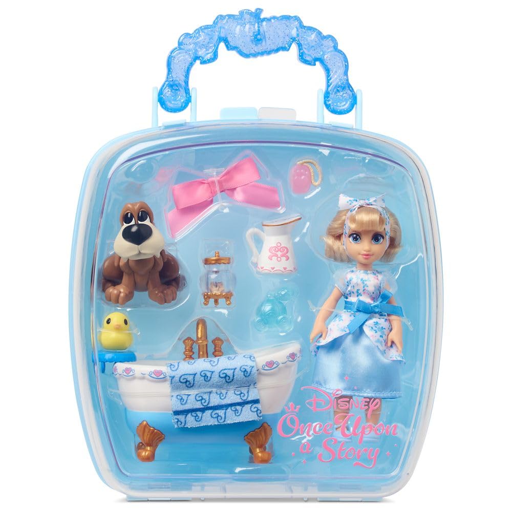 Disney Store Official Cinderella Once Upon a Story Mini Doll Playset, 5-inch Princess Doll, Girl's Toy, 4-Year-Old Girl's Birthday Gift