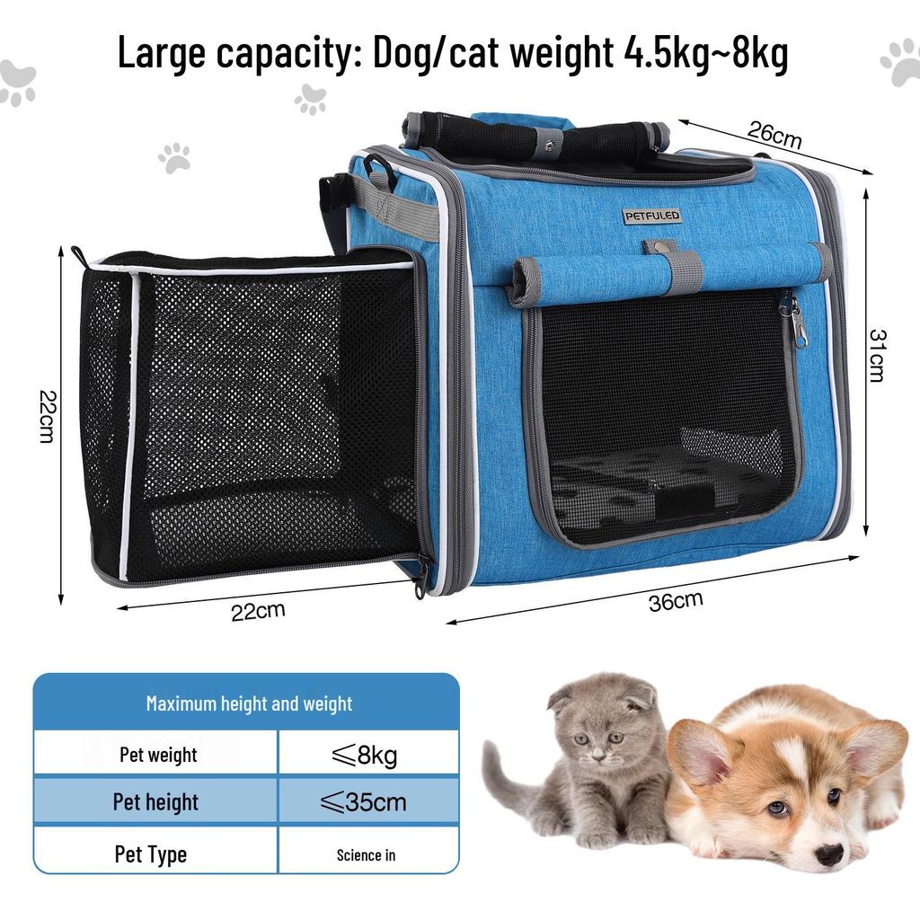 FULED Large Capacity Foldable Bicycle Basket for Pets