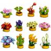 Pack de 12 Flores 3D de Ladrillos para Montar – Kit DIY de 309 Piezas para Decoración Floral