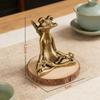 Alloy Zen Meditation Frog Statue Aesthetic Vintage Texture Small Decor for Tea Table Home Office Gift