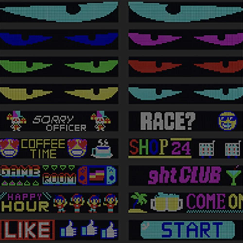 LED Matrix Pixel Panel Car Screen Flexible Display DIY Scrolling Pattern USB Remote & App Control Christmas Halloween Decoration