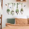 Creative Hanging Succulent Pot Wall Sticker Self-Adhesive for Bedroom Living Room Home Decoration