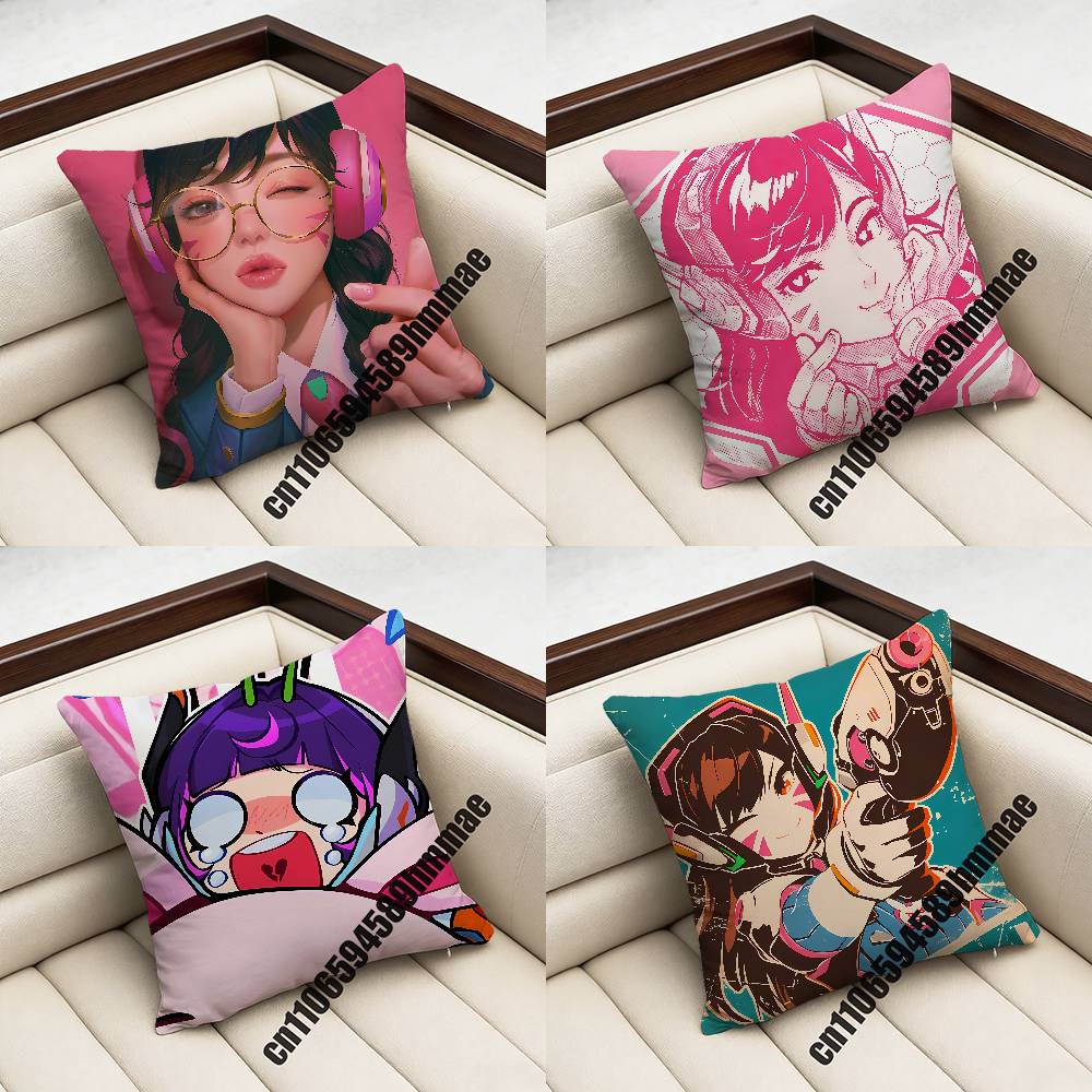 For Juno Ow DVA OOverwatch Throw Pillow Case Sham xcm xcm Square Home Pillowcase Cushion Cover