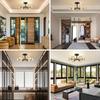 6-light Crystal Semi Embedded Ceiling Light Fixture