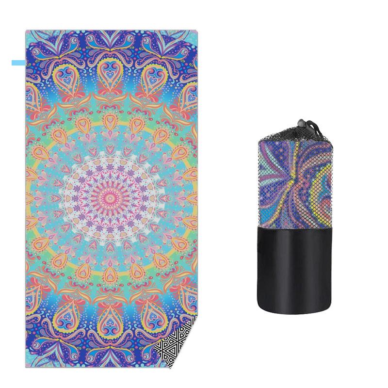 Síťovaná taška Mandala: Oboustranný sametový rychleschnoucí ručník do koupele a plážový ručník