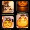 LED Halloween Pumpkin Lantern Decoration Children Diy Material Kit Hanging Paper Honeycomb Glowing Lantern Festival  Decor