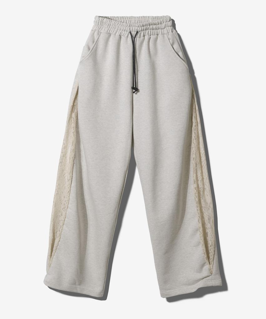 Paensyo Scissors Tuck See-Through Pants - Oatmeal